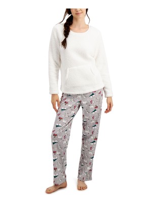 FAMILY PJs Intimates Белый комплект из шерпы Праздничная пижама L