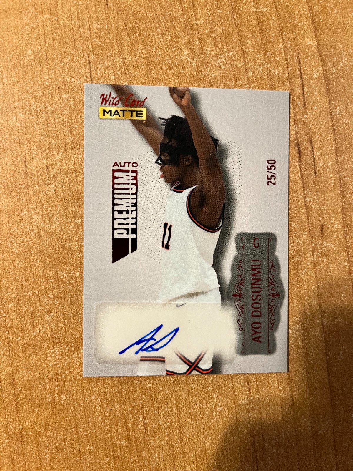 2022-23 Wild Card Matte Silver - Ayo Dosunmu - Red Foil Auto