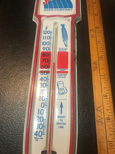 Jacques Seed Company -Metal Tin Thermometer