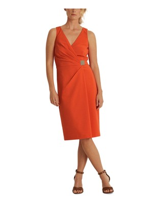 

Женское платье-футляр RALPH LAUREN с оранжевым логотипом и поясом без рукавов, Оранжевый