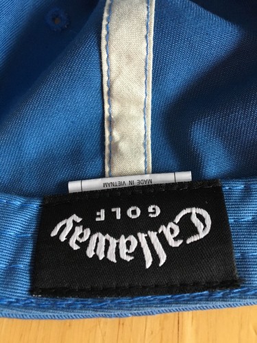 Callaway Golf Cap Light Blue With White Thread 100% Cotton Adjustable Back