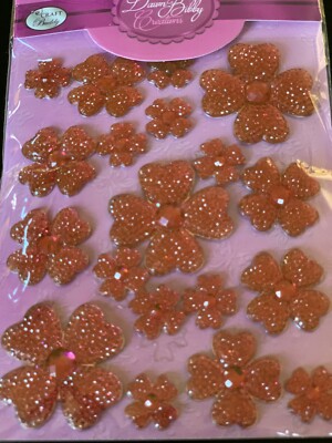 FLORAL GEMS SELF-ADHESIVE RED MULTI-SIZES 19 PCS 2B