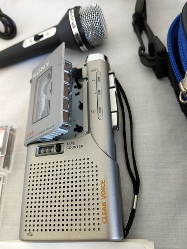Sony M-635VK Clear Voice Microcassette-Corder VOR w/ MC-90 Cassettes x3...Tested