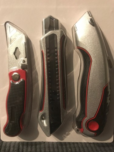 Hyper Tough 3 Piece Utility Knife Set Brand New Sealed.