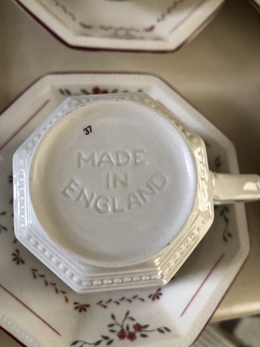 Johnson Brothers - Madison - Made In England- 6 Cups & Saucers- Octagonal