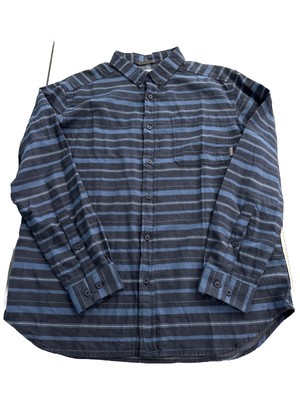 Columbia Mens Long Sleeve Button Front Stripe Shirt Preowned Excellent LARGE