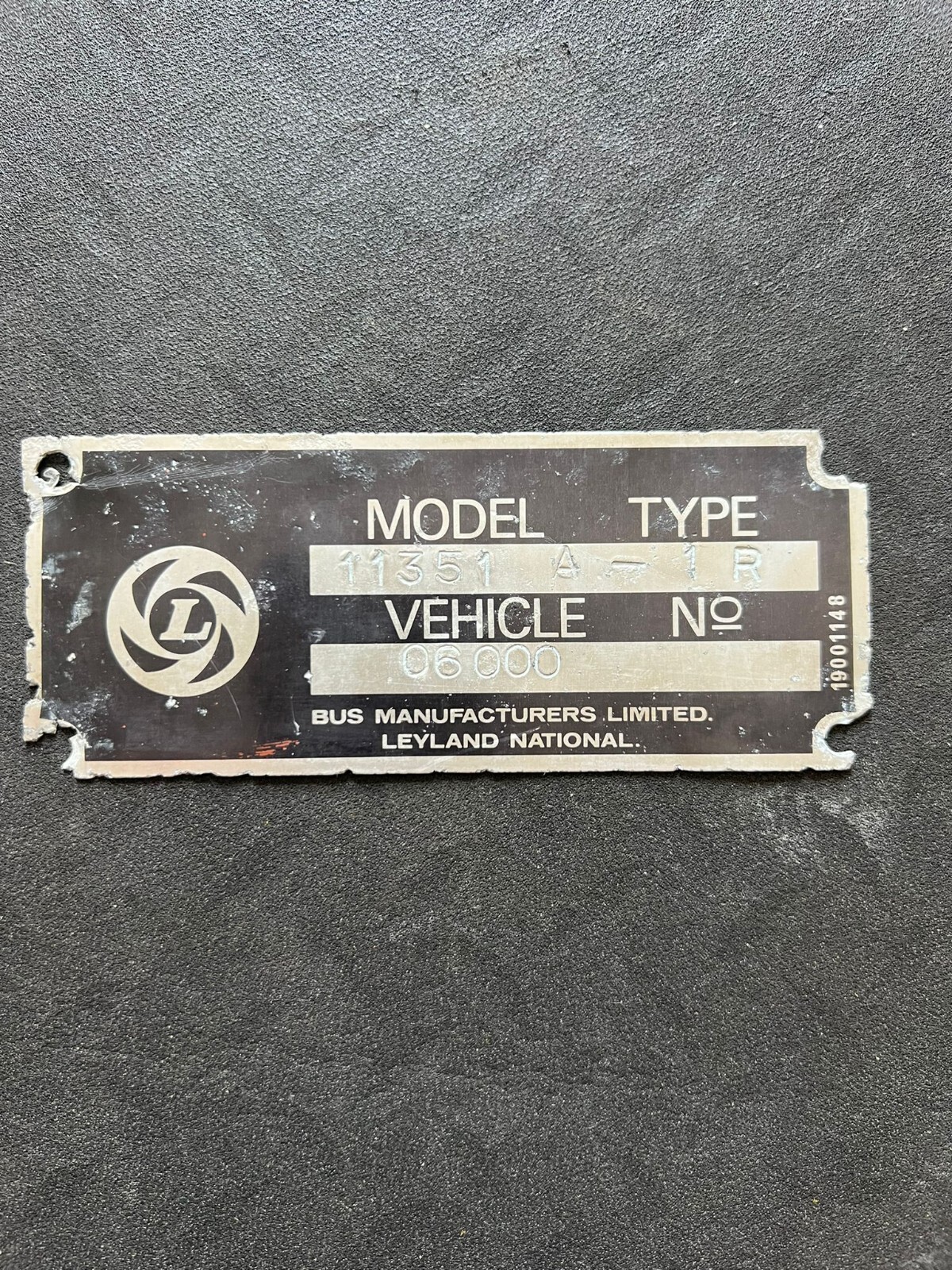 Leyland National Halton Transport BTB 22T Bus Coach Chassis Body Plate Badge