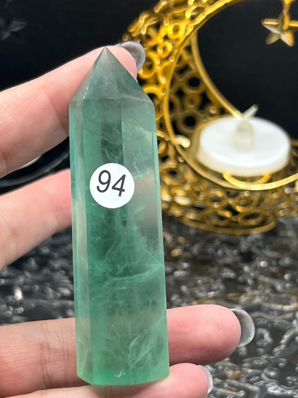 Natural Light Green Fluorite towers L@@K Free Ship