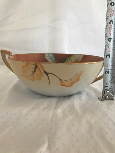 Antique Hand Painted Raised Nut Bowl