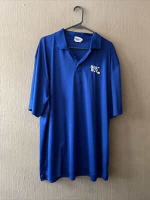 Best Buy Employee Blue Polo Shirt Polyester 3XL Short Sleeve Electronics Retail