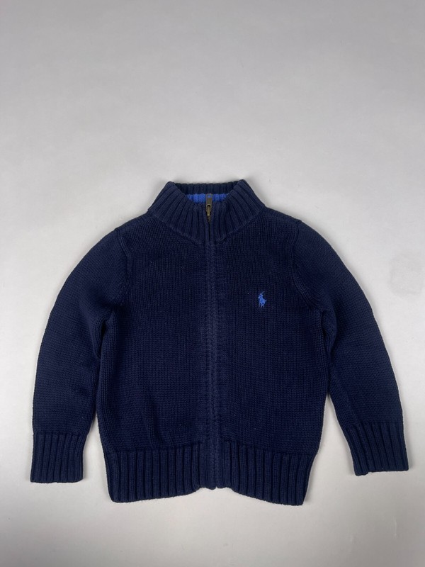 Gilet Ralph Lauren Trui Bleu Logo Brodé