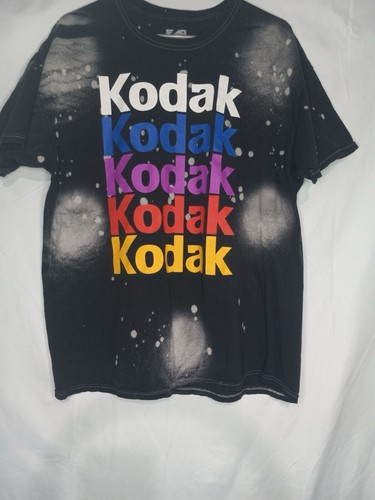 Kodak Mens Size M Short Sleeve T-Shirt Black Rainbow Spell