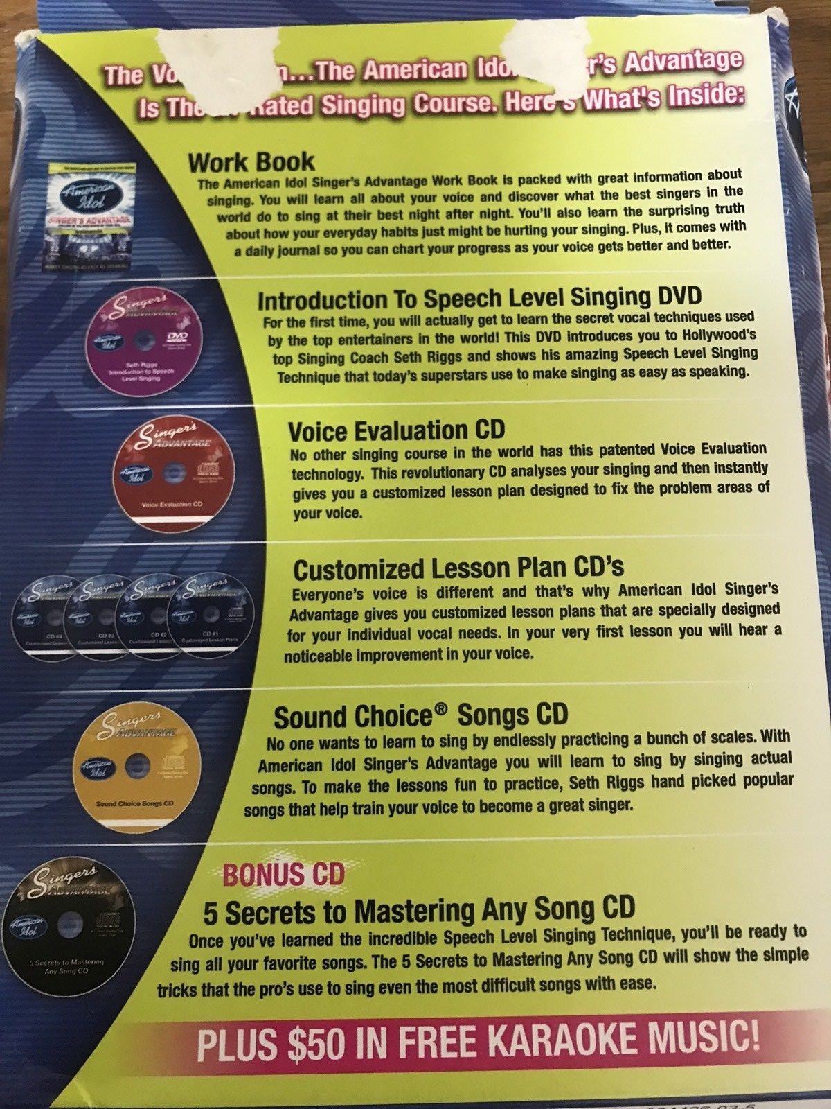 American Idol DVD & CD The Ultimate Voice Training Program Singer's Advantage