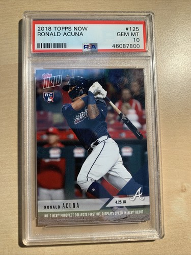 2018 Topps Now RONALD ACUNA JR Rookie Rc #125 Braves Psa 10