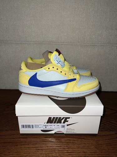 Pre-owned Jordan Travis Scott X Air  1 Retro Og Sp Low Canary Dz4137-700 Us Size 5.5w/4m✅ In Yellow