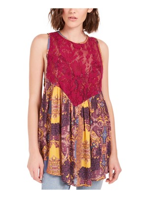 

Женский бордовый топ-трапеция без рукавов FREE PEOPLE, Burgundy