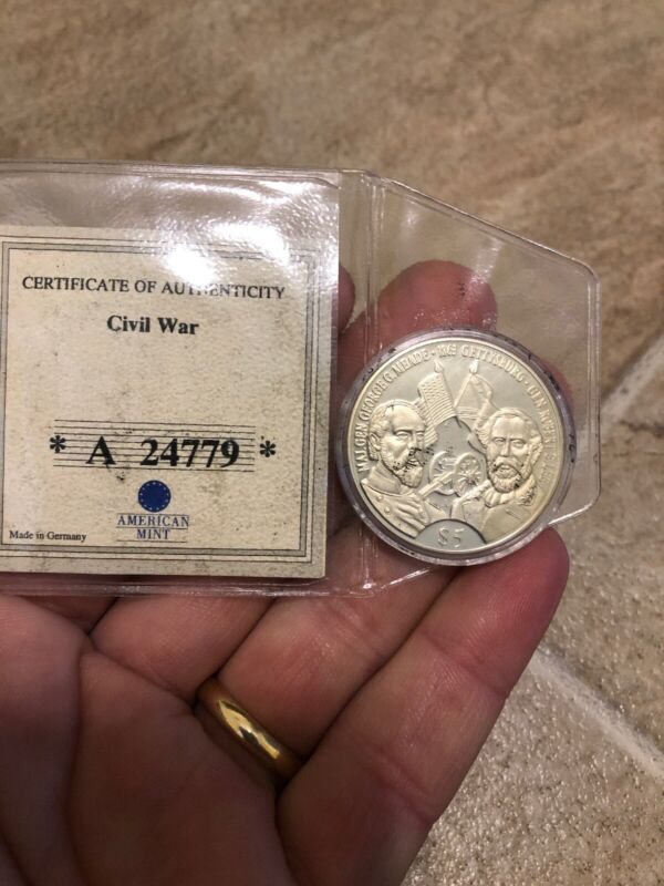 2000 Republic of Liberia $5 Coin Gettysburg
