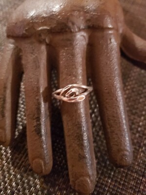 VINTAE STERLING SILVER UNIQUE DIAMOND CUT ARTISAN DESIGN RING SIZE 7