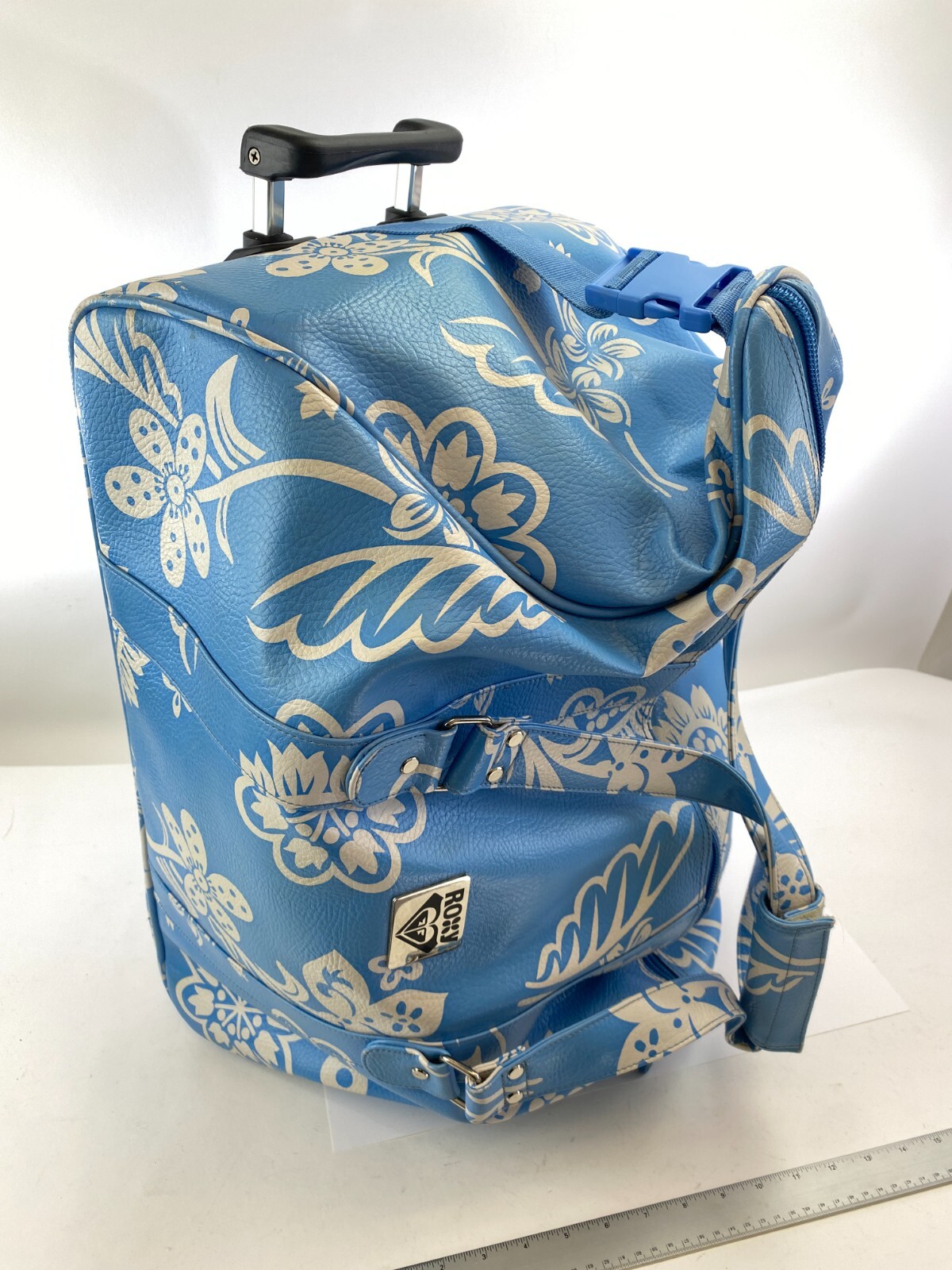 VTG Roxy Quicksilver Large Pull Travel Bag Luggage Blue