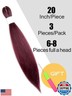 KAVSORAPI Burgundy Braiding Hair 20 Inch Pre Stretched Hair Long Straight Crochet Braids Yaki Texture Synthetic Fiber 3 Packs (118#/Burgundy)