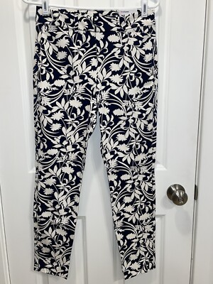 NWT Old Navy Pixie Skinny High Rise Ankle Pants Women s Size 2 Navy Blue White