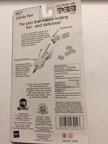 Looney Toons Tazmanian Devil Pez Candy Dispenser Pen Taz Vintage 1999 Sealed