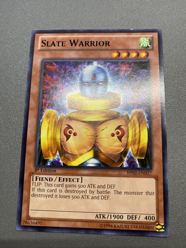 Yu-Gi-Oh! Slate Warrior Black Rare 1st Edition BP02-EN027 HP