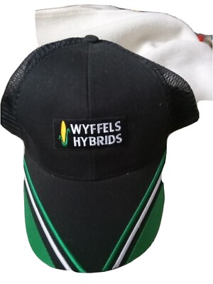 Wyffels Hybrids Seed Hat Black Mesh Loop and Hook Back New