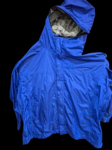 Marmot Blue Windbreaker Jacket -Full Zip Attached Hood