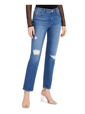 

INC DENIM Женские синие джинсовые брюки с пышной юбкой и застежкой-молнией, прямые брюки со средней посадкой, размер 8\29, Синий, 100113458