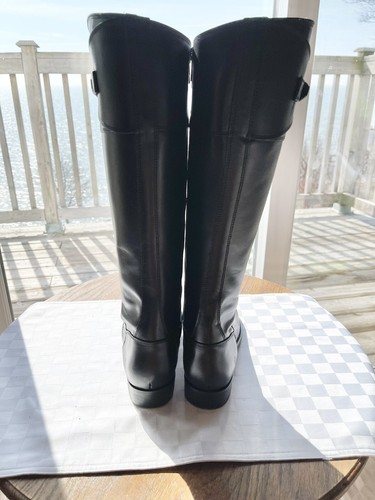 Pre-owned Frye Womens Molly Button Tall Black Smooth Vintage Leather Boot 9.5m Brand