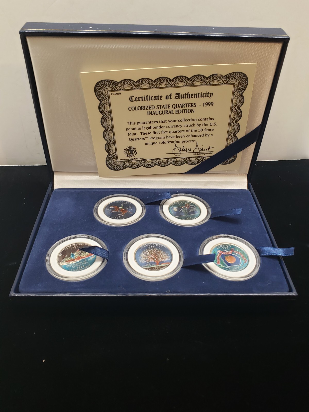 1999 グレート・モス MINT psa9 1999 Morgan Mint Colorized State Quarters Inaugural Edition