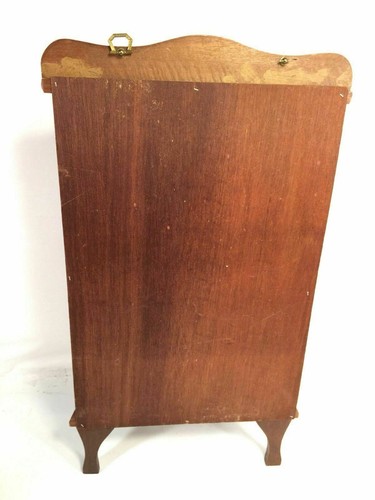 Miniature Curved Glass Wood Curio Vintage Tabletop Knick Knack Hang Display Case