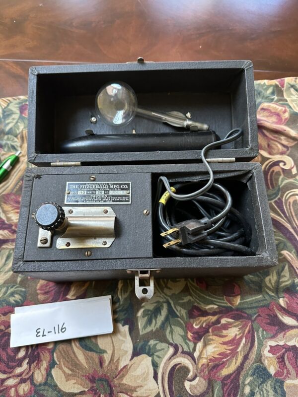 Antique Quack Electrotherapy Devise By Fitzgerald Mfg With Two Attachments.