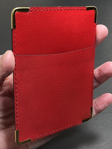 Vintage Rolex Red Leather Credit Card Holder Wallet Business Sport-coat  Slide