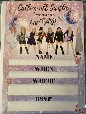 Taylor Swifties inspired  Birthday Par-TAY  Invitations  Envelopes, 20 Count New