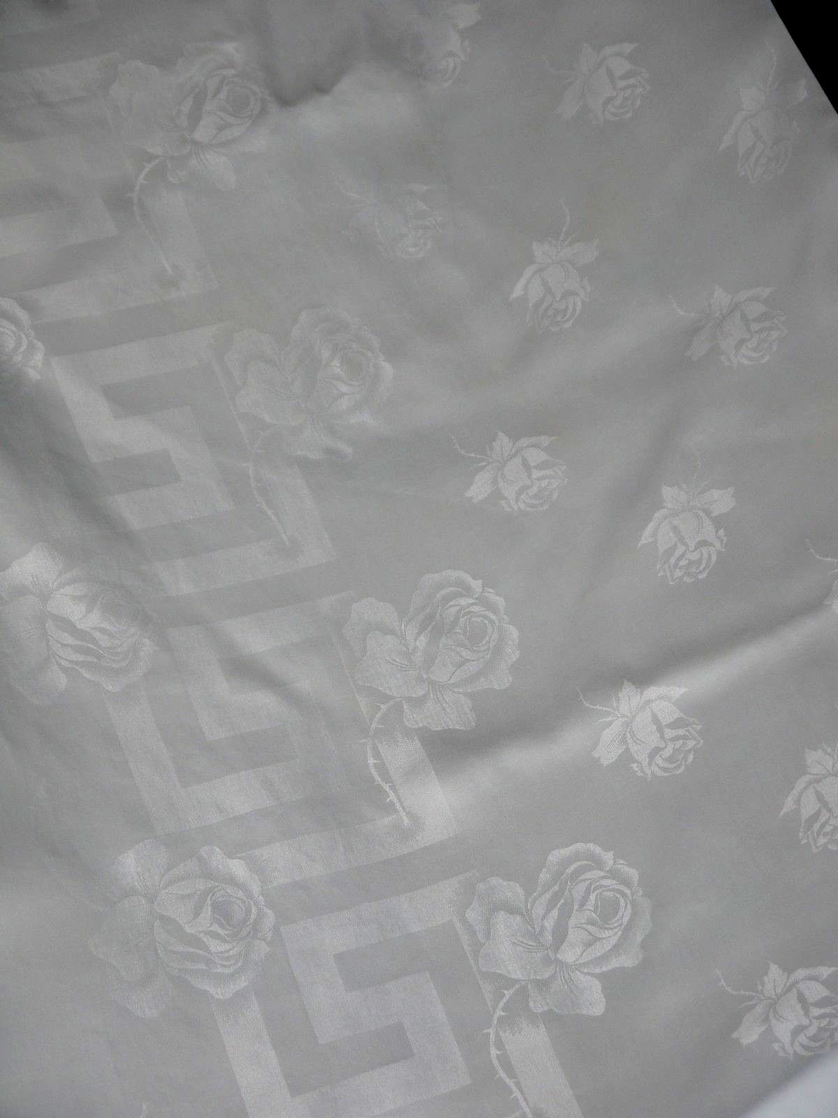 Vintage White Damask Linen 70