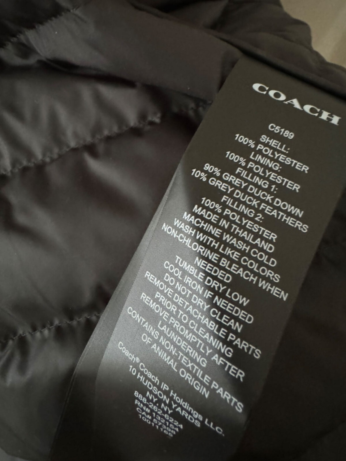 Pre-owned Coach Men's Black Drag Packable Down Jacket (c5189) - Xl-xxl