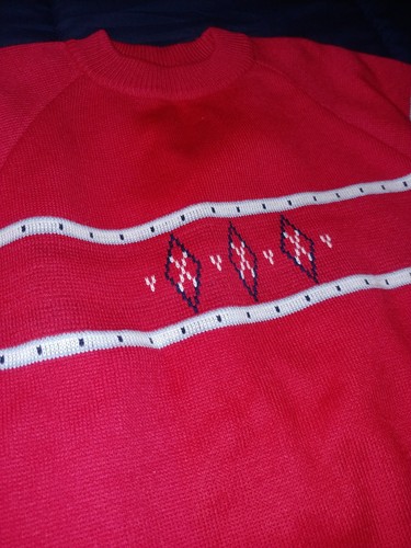 Vintage 1970s Kmart Large Acrylic Christmas Sweater made in Romania