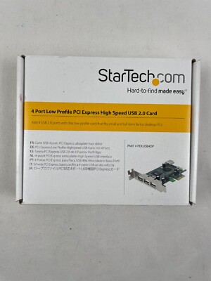 StarTech.com 4-Port Low-Profile PCI Express High-Speed USB 2.0 Card PEXUSB4DP