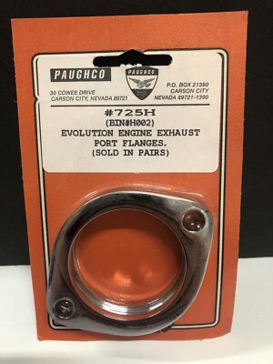 NOS PAUGHCO CHROME EVO EVOLUTION ENGINE EXHAUST PORT FLANGES HARLEY DAVIDSON USA