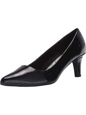 

EASY STREET Женские черные туфли-лодочки без шнуровки на каблуке-рюмочке с мягкой подкладкой и острым носком, Черный, POINTE