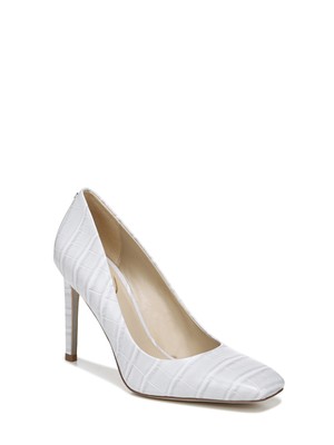

Женские кожаные туфли-лодочки SAM EDELMAN белого цвета с крокодиловым принтом Beth Toe Stiletto без шнуровки, размер 10 м, Белый, H2657L1