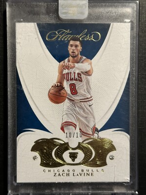 2018-19 Panini Flawless Zach Lavine Diamond Gold 10/10 Chicago Bulls ENCASED