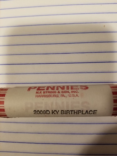 2009 D mint UNCIRCULATED LINCOLN CENT BIRTH PLACE KY CABIN  ROLL  SEALED BANK