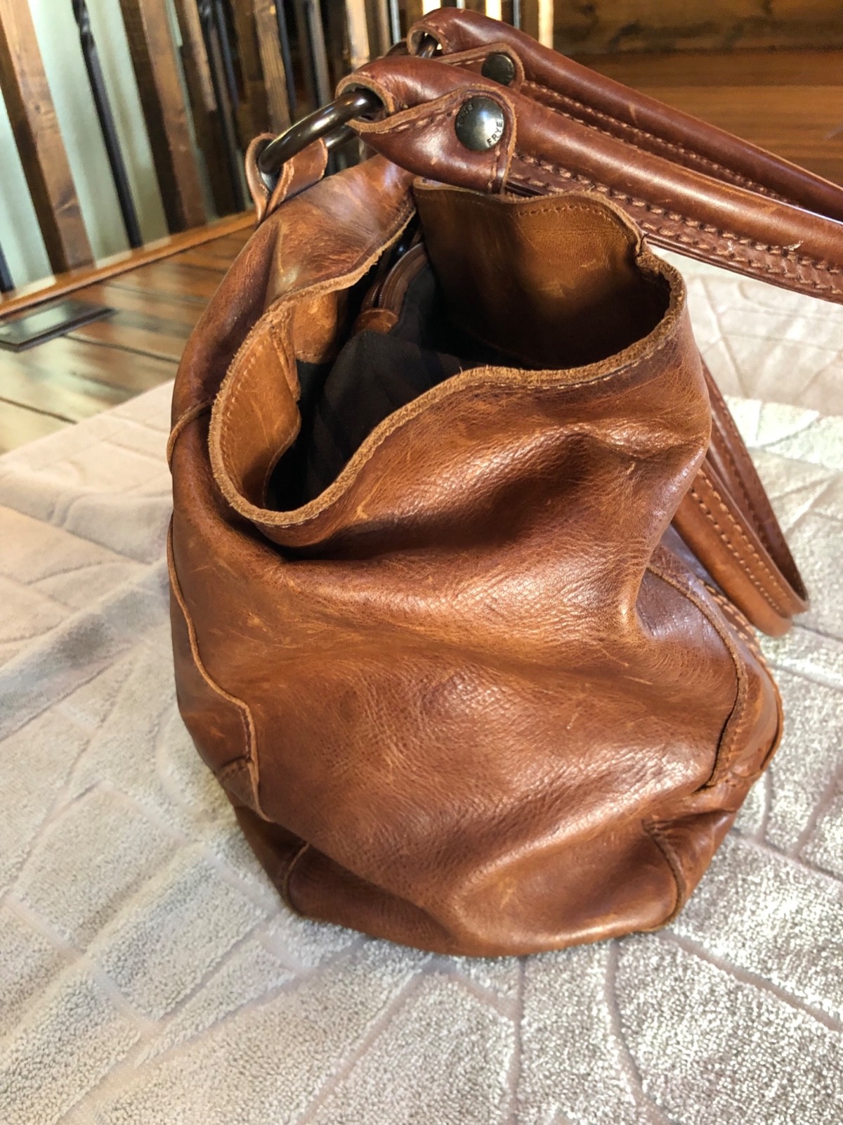Frye Handbag Melissa Tote Cognac Pre-Owned