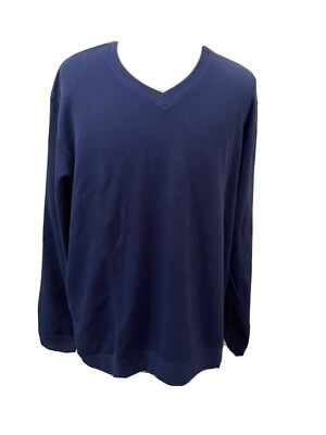 Cutter & Buck Men s Blue V-Neck Long Sleeve V Neck Sweater Sweatshirt XL Cotton