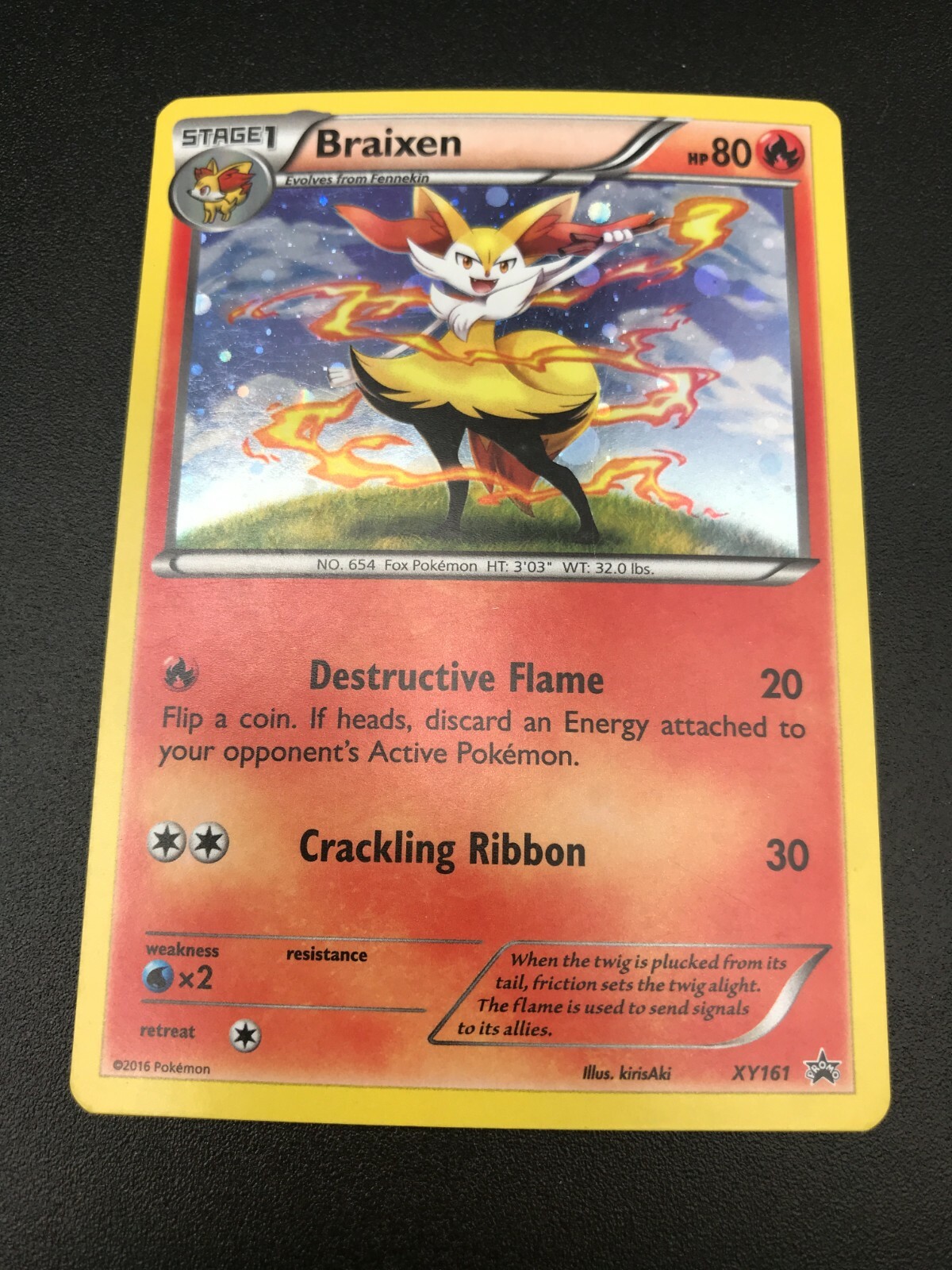 Braixen XY161 HOLO RARE Black Star Promo Pokemon Card TCG NM Braixen XY161 HOLO RARE Black Star Promo Pokemon Card TCG NM