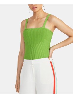 Женский зеленый топ без рукавов с квадратным вырезом RACHEL ROY L