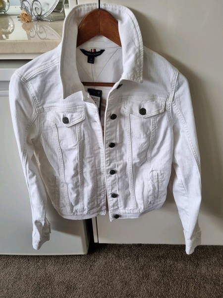 Tommy Hilfiger White Denim Jacket new 